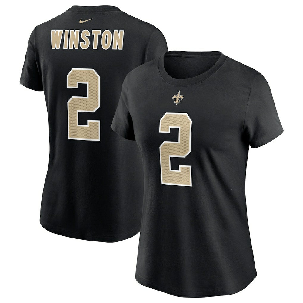 Jameis Winston New Orleans Saints Women's Name & Number T-Shirt - Black - Nike