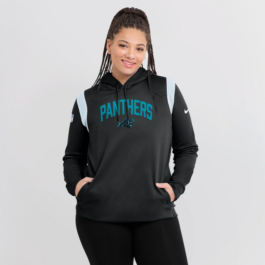 Carolina Panthers Women's Sideline Stack Performance Pullover Hoodie - Black - Nike