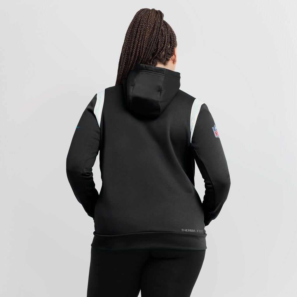 Carolina Panthers Women's Sideline Stack Performance Pullover Hoodie - Black - Nike