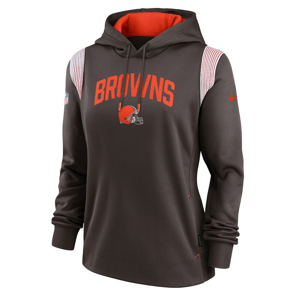 Cleveland Browns Women's Sideline Stack Performance Pullover Hoodie - Brown - Nike