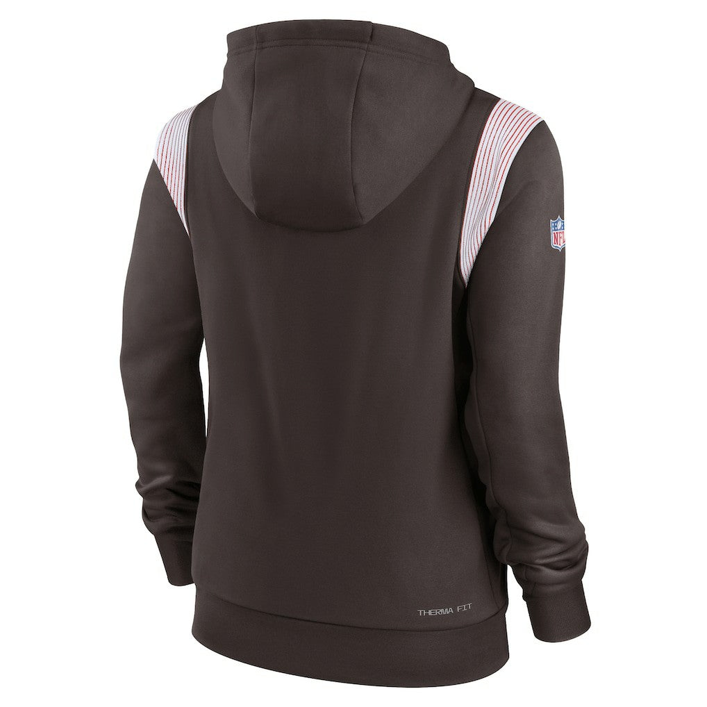 Cleveland Browns Women's Sideline Stack Performance Pullover Hoodie - Brown - Nike