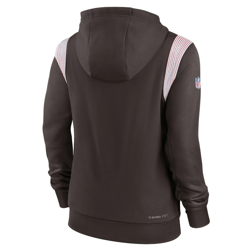 Cleveland Browns Women's Sideline Stack Performance Pullover Hoodie - Brown - Nike