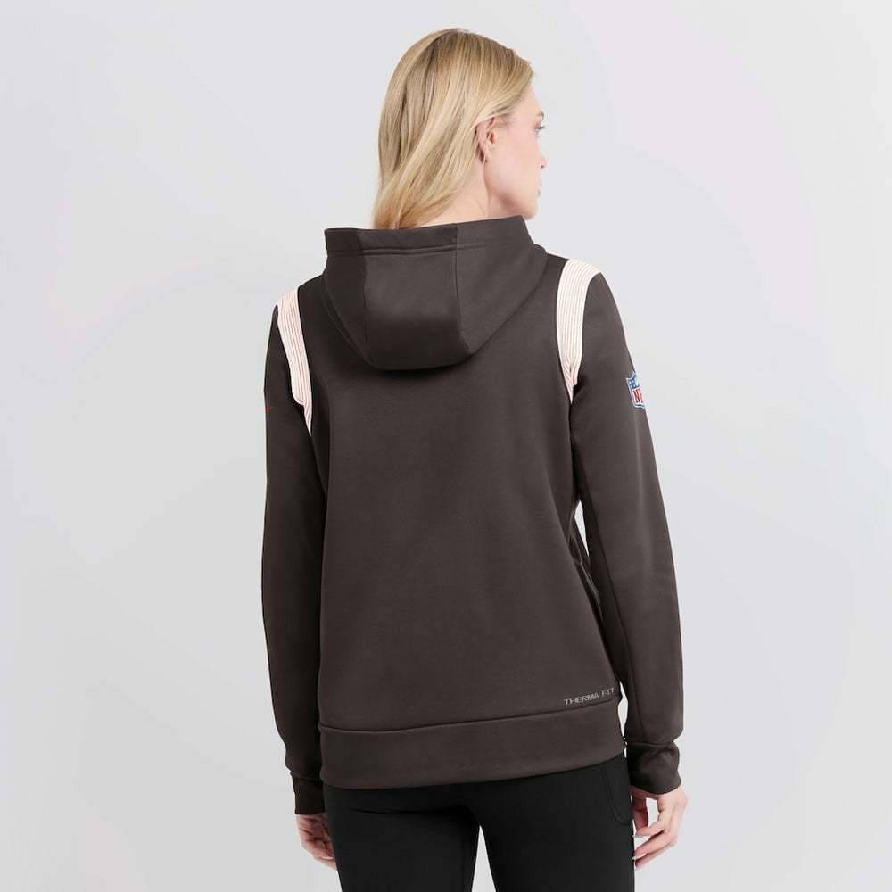 Cleveland Browns Women's Sideline Stack Performance Pullover Hoodie - Brown - Nike