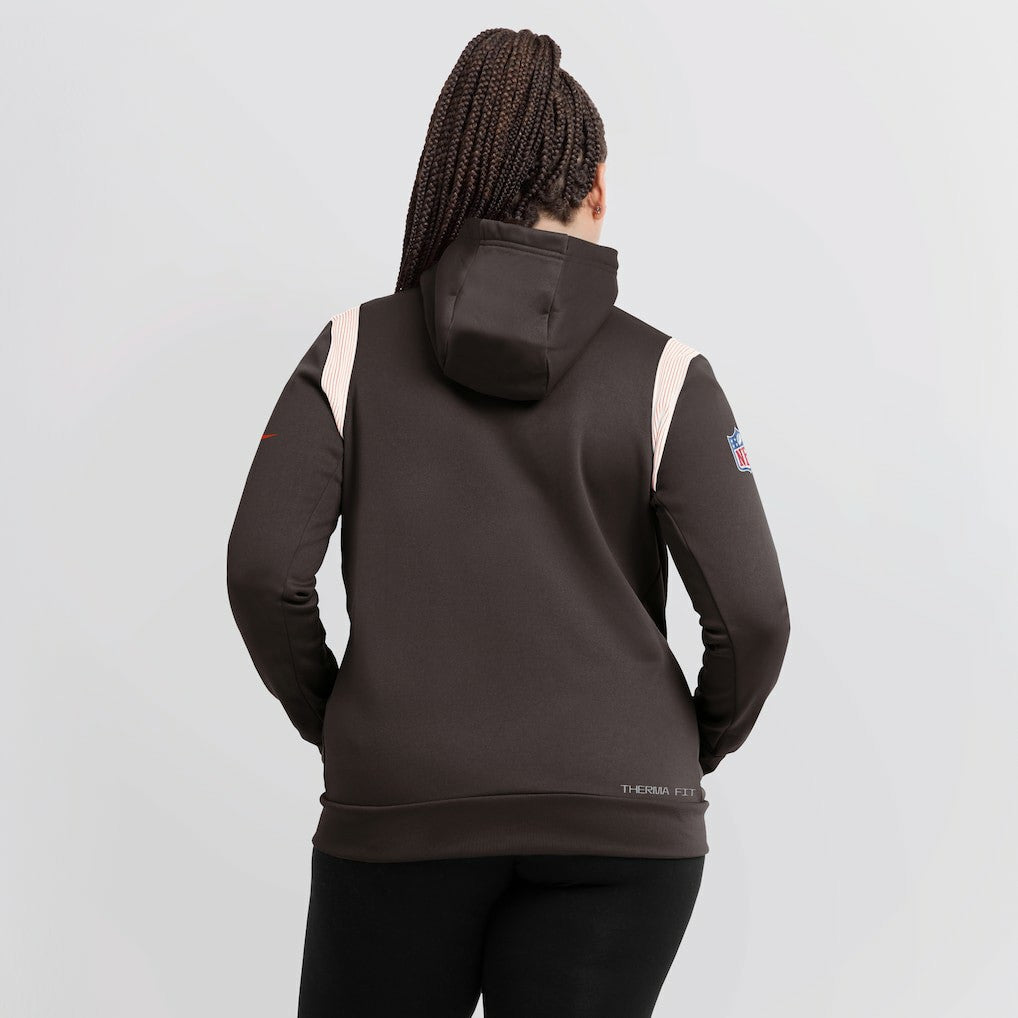Cleveland Browns Women's Sideline Stack Performance Pullover Hoodie - Brown - Nike