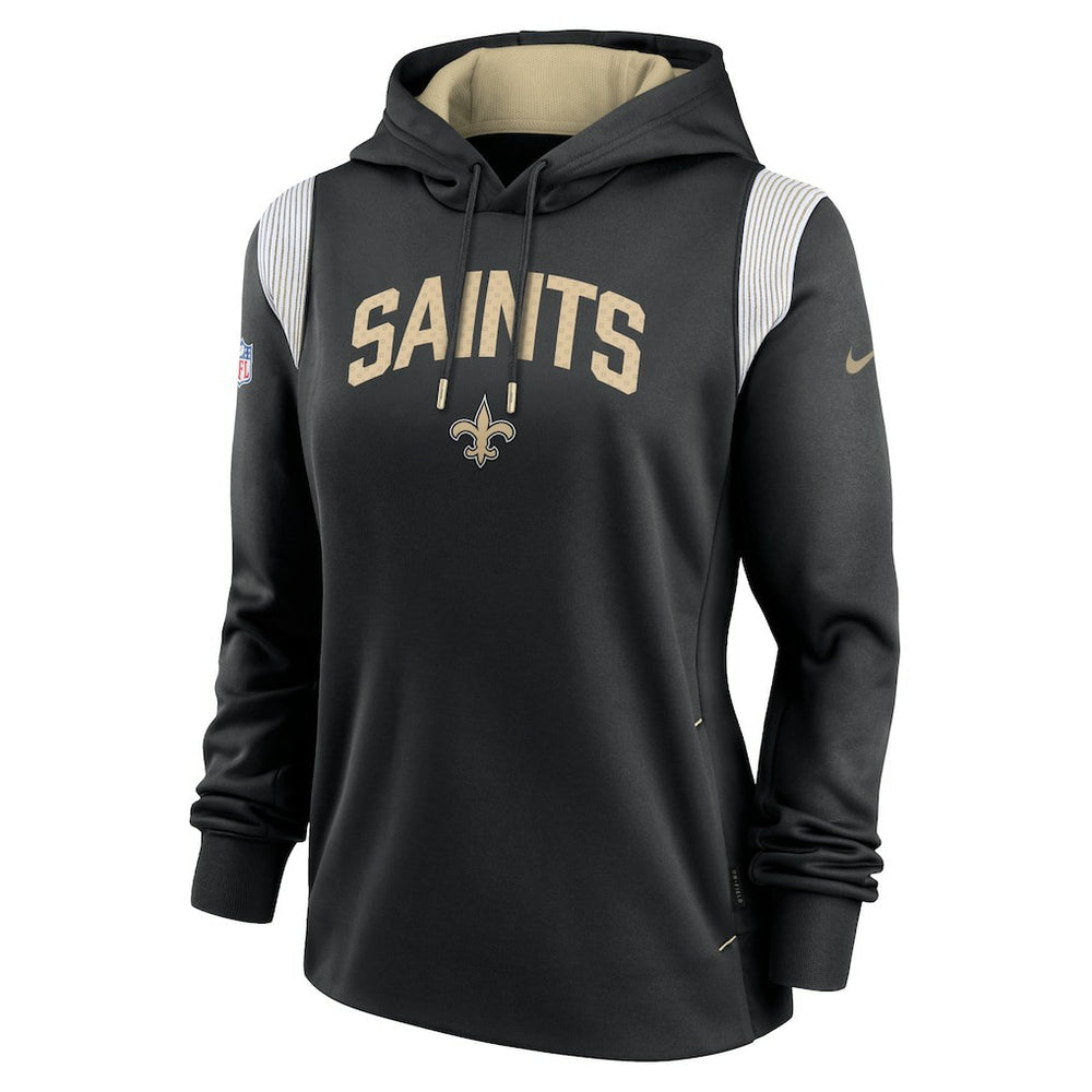 New Orleans Saints Women's Sideline Stack Performance Pullover Hoodie - Black - Nike