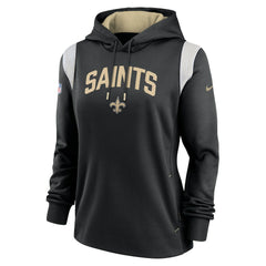 New Orleans Saints Women's Sideline Stack Performance Pullover Hoodie - Black - Nike