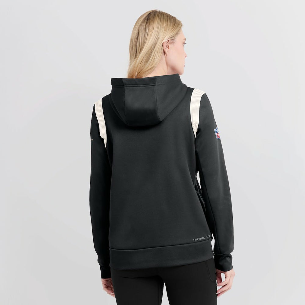 New Orleans Saints Women's Sideline Stack Performance Pullover Hoodie - Black - Nike
