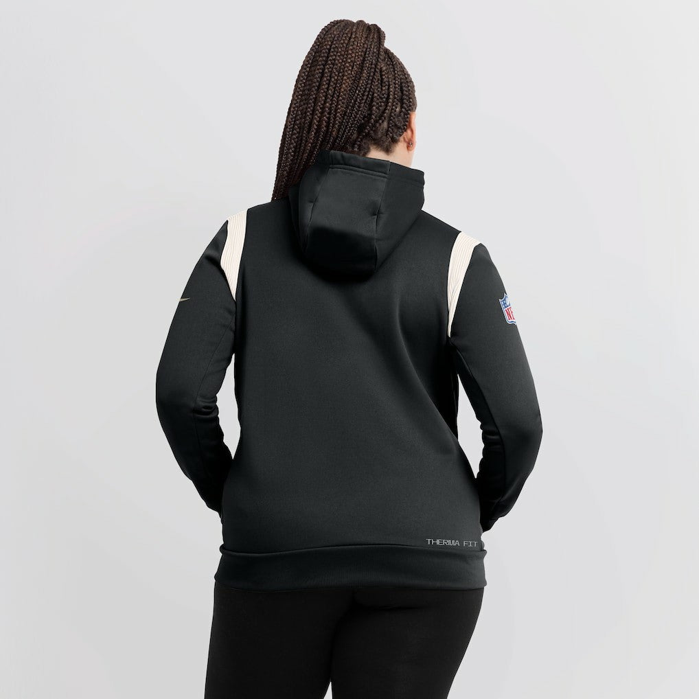 New Orleans Saints Women's Sideline Stack Performance Pullover Hoodie - Black - Nike