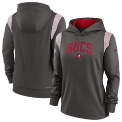 Tampa Bay Buccaneers Women's Sideline Stack Performance Pullover Hoodie - Pewter - Nike
