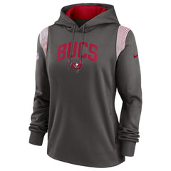 Tampa Bay Buccaneers Women's Sideline Stack Performance Pullover Hoodie - Pewter - Nike
