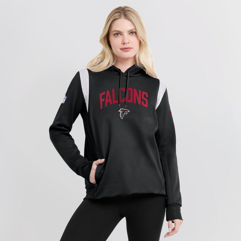 Atlanta Falcons Women's Sideline Stack Performance Pullover Hoodie - Black - Nike