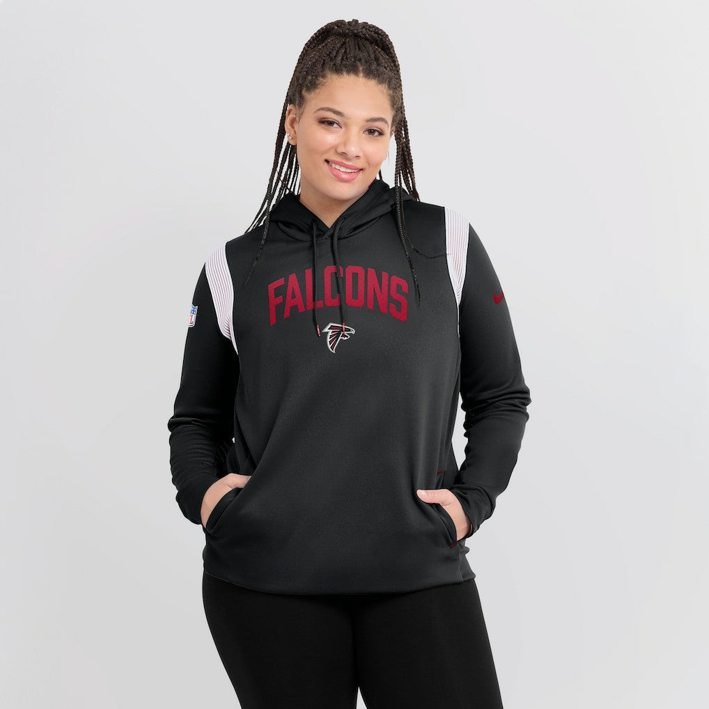 Atlanta Falcons Women's Sideline Stack Performance Pullover Hoodie - Black - Nike
