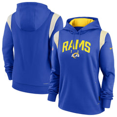Los Angeles Rams Women's Sideline Stack Performance Pullover Hoodie - Royal - Nike