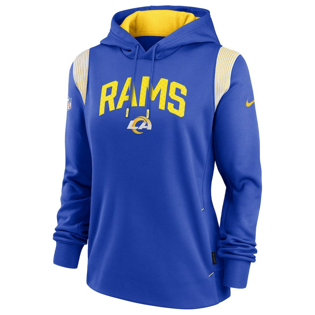 Los Angeles Rams Women's Sideline Stack Performance Pullover Hoodie - Royal - Nike