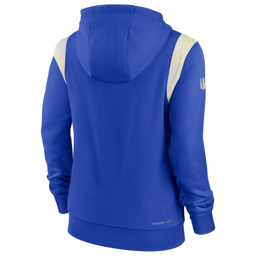 Los Angeles Rams Women's Sideline Stack Performance Pullover Hoodie - Royal - Nike