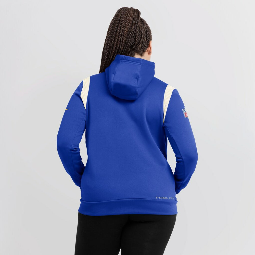 Los Angeles Rams Women's Sideline Stack Performance Pullover Hoodie - Royal - Nike