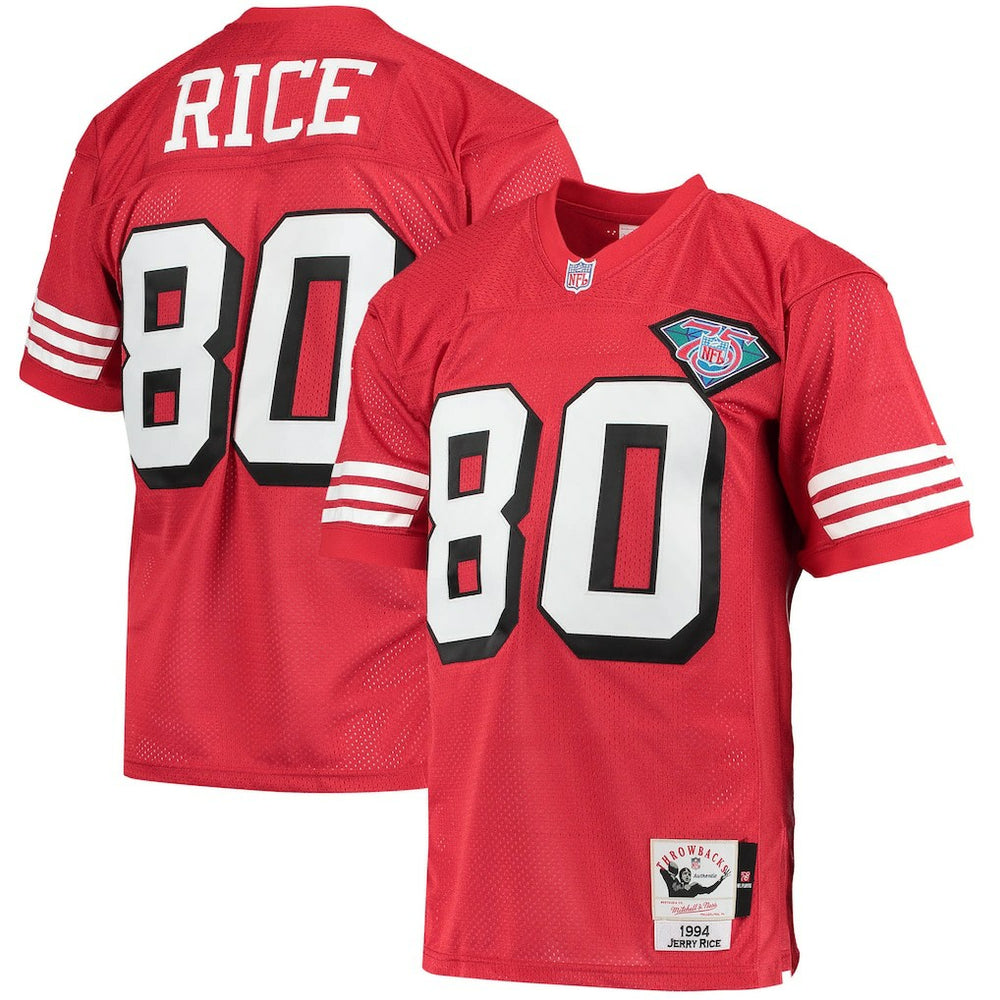 Jerry Rice San Francisco 49ers 1994 Authentic Throwback Retired Player Jersey - Scarlet - Mitchell & Ness