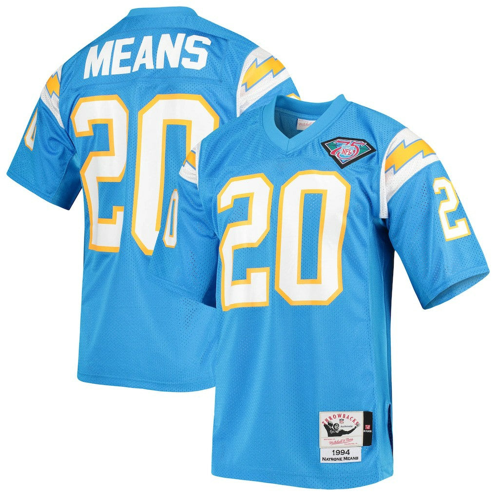 Natrone Means Los Angeles Chargers 1994 Authentic Throwback Retired Player Jersey - Powder Blue - Mitchell & Ness