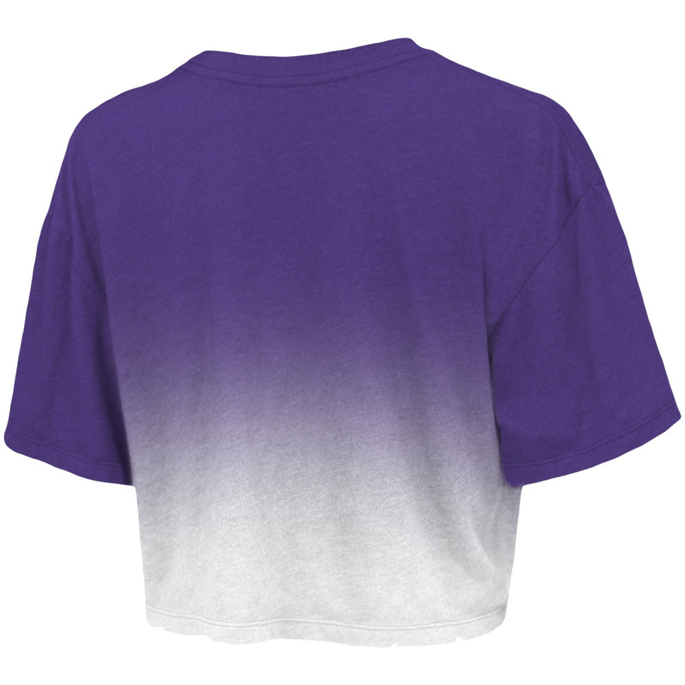 Los Angeles Lakers Majestic Threads Women's Dirty Dribble Tri-Blend Cropped T-Shirt Purple/White