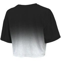 Brooklyn Nets Majestic Threads Women's Dirty Dribble Tri-Blend Cropped T-Shirt Black/White