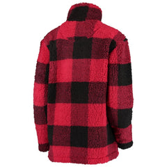 Chicago Blackhawks G-III 4Her by Carl Banks Women's Plaid Sherpa Quarter-Zip Jacket - Red/Black | NHL sale