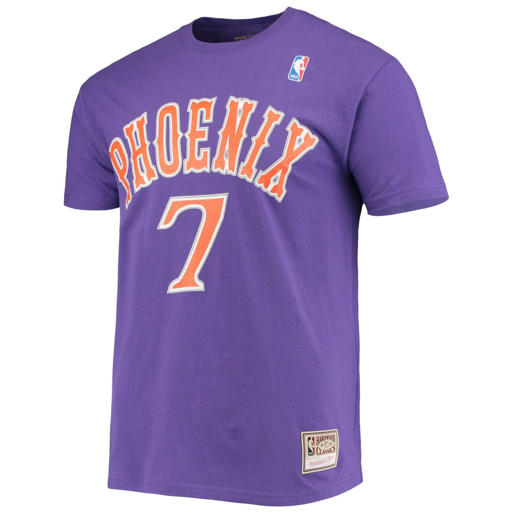 Mitchell & Ness Kevin Johnson Phoenix Suns Hardwood Classics Stitch Name & Number T-Shirt Purple