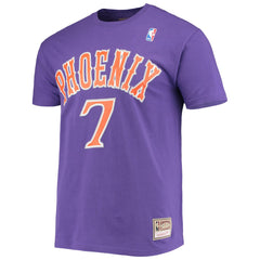 Mitchell & Ness Kevin Johnson Phoenix Suns Hardwood Classics Stitch Name & Number T-Shirt Purple