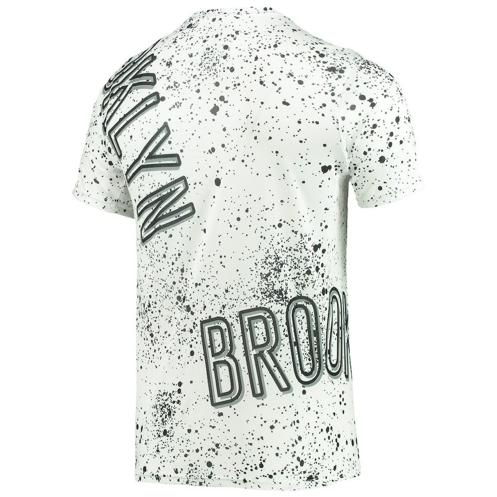 Brooklyn Nets FISLL Gold Foil Splatter Print T-Shirt White