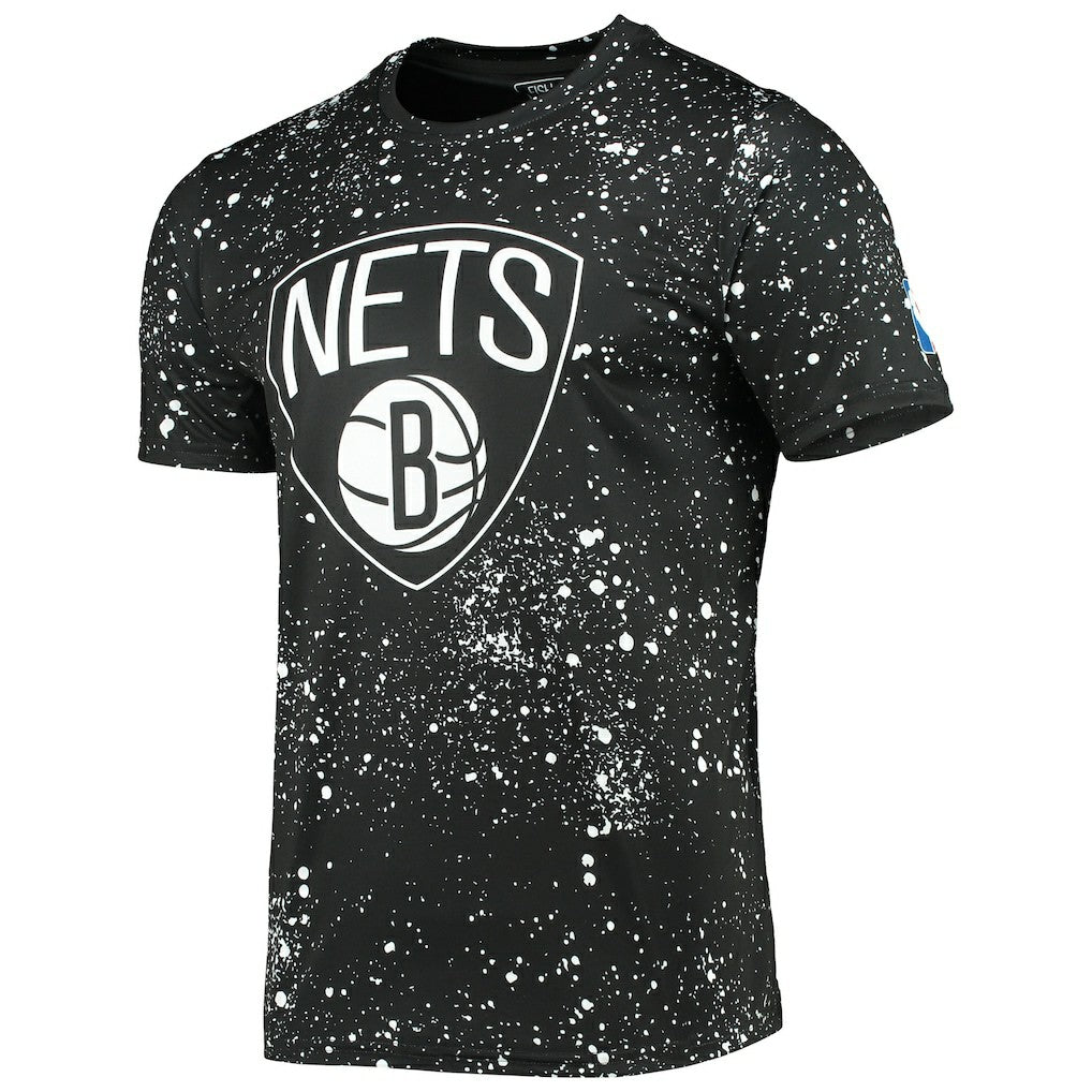 Brooklyn Nets FISLL Splatter Print T-Shirt Black