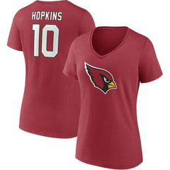 DeAndre Hopkins Arizona Cardinals Women's Player Icon Name & Number V-Neck T-Shirt - Cardinal - Fanatics