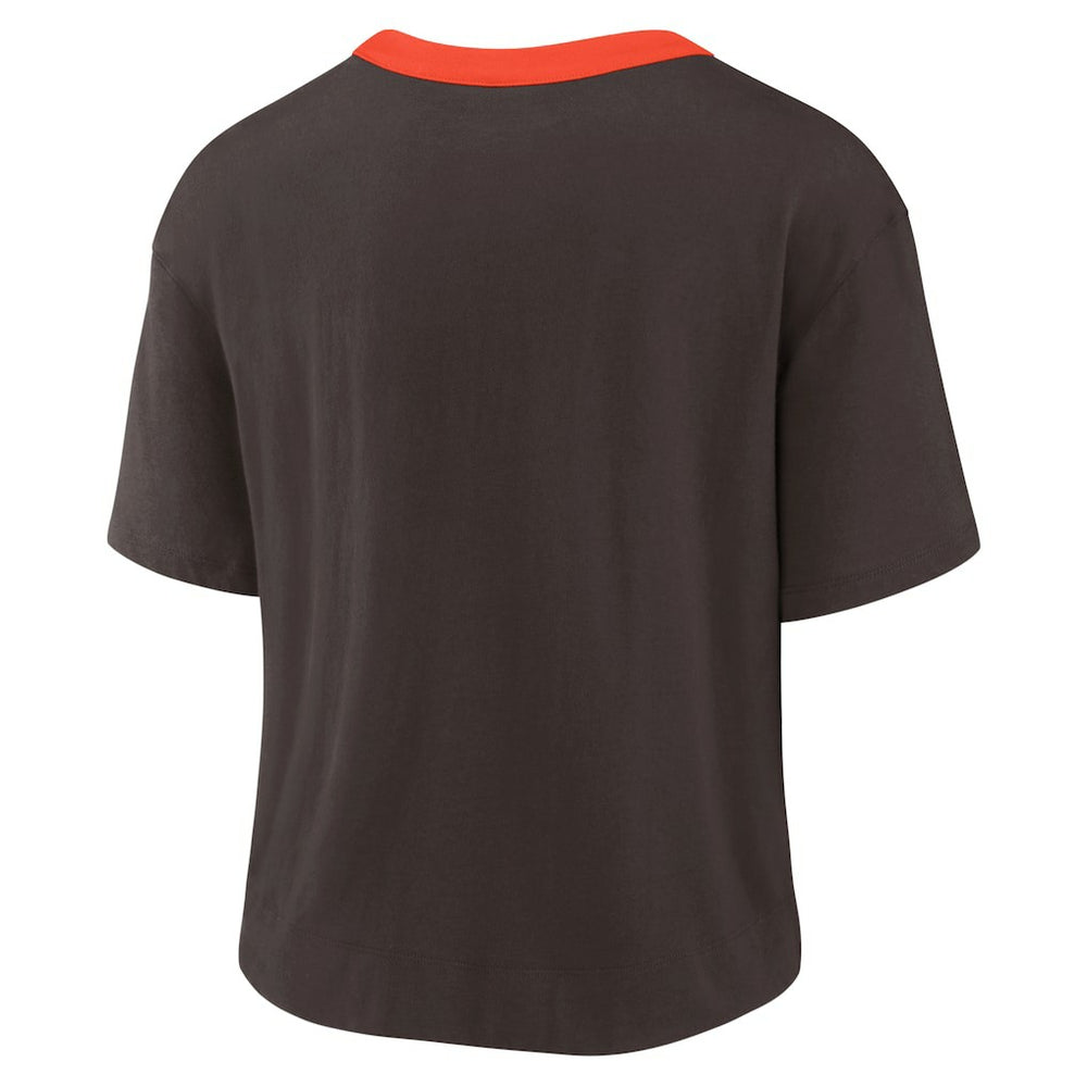 Cleveland Browns Women's High Hip Fashion Cropped Top - Brown - Nike