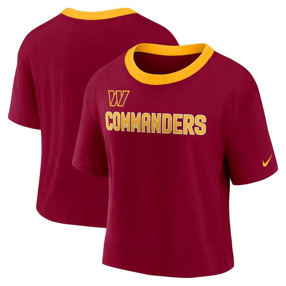 Washington Commanders Women's High Hip Fashion Cropped Top - Burgundy - Nike