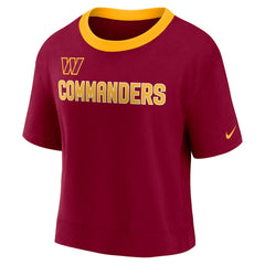 Washington Commanders Women's High Hip Fashion Cropped Top - Burgundy - Nike