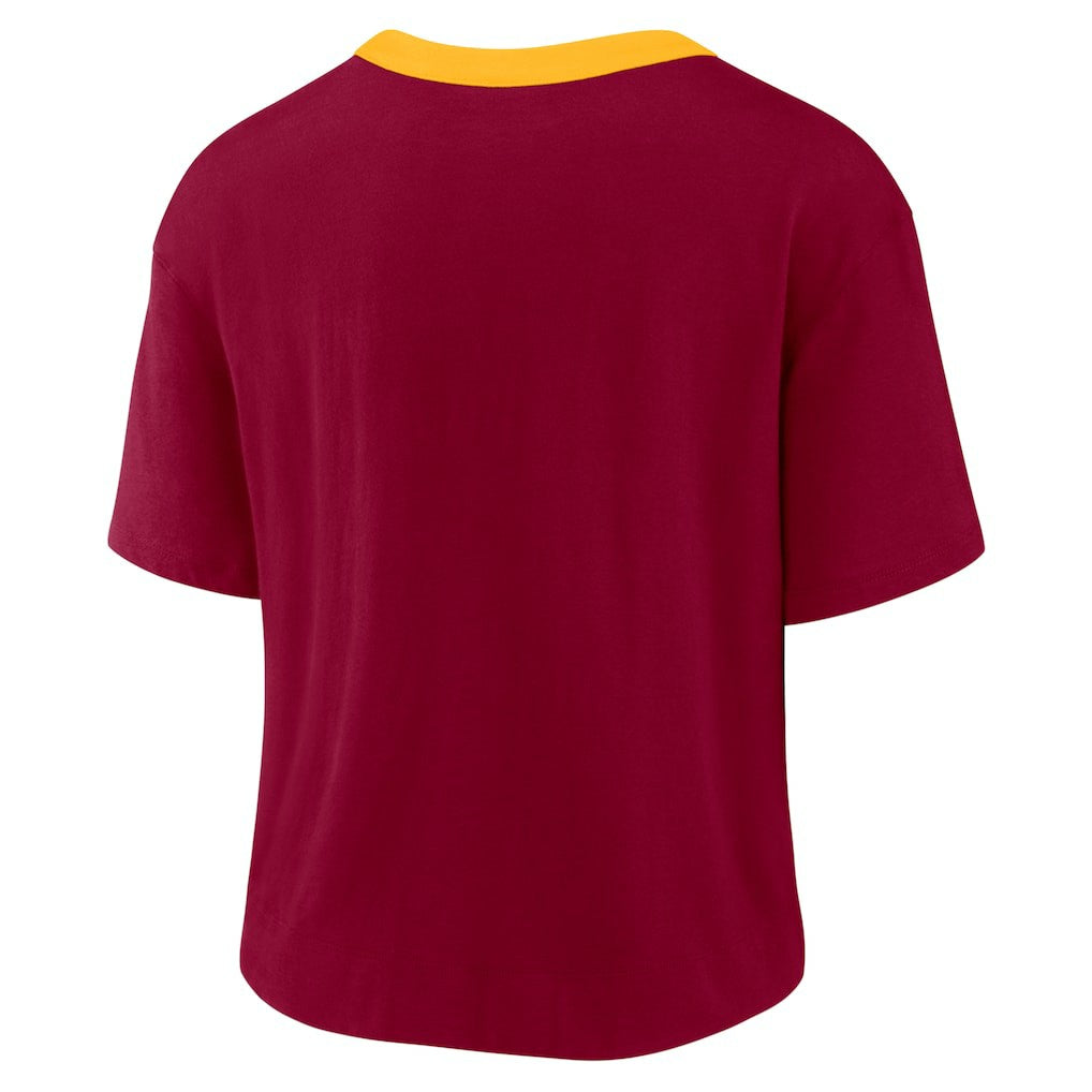 Washington Commanders Women's High Hip Fashion Cropped Top - Burgundy - Nike