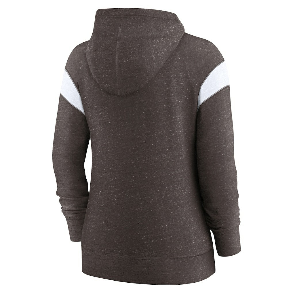 Cleveland Browns Women's Monaco Lightweight Full-Zip Hoodie - Brown/White - Nike