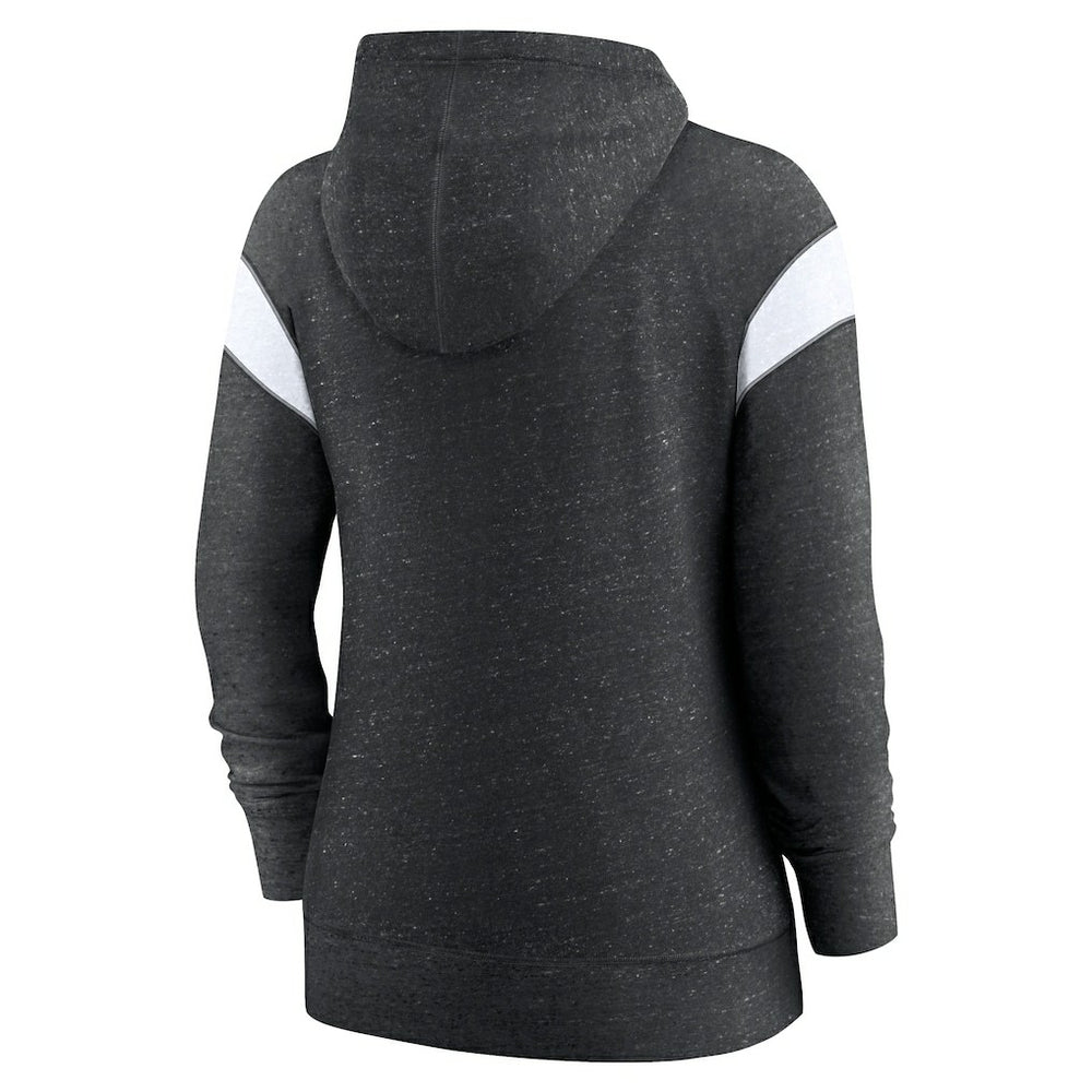 New Orleans Saints Women's Plus Size Monaco Full-Zip Lightweight Hoodie - Heather Black/White - Nike