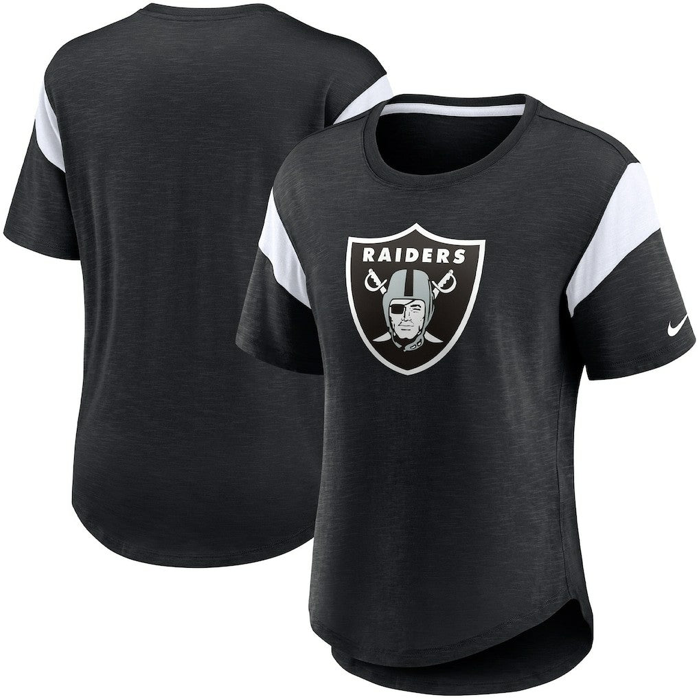 Las Vegas Raiders Women's Primary Logo Fashion Top - Heather Black - Nike
