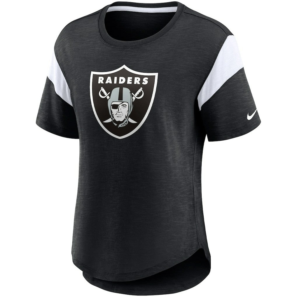 Las Vegas Raiders Women's Primary Logo Fashion Top - Heather Black - Nike