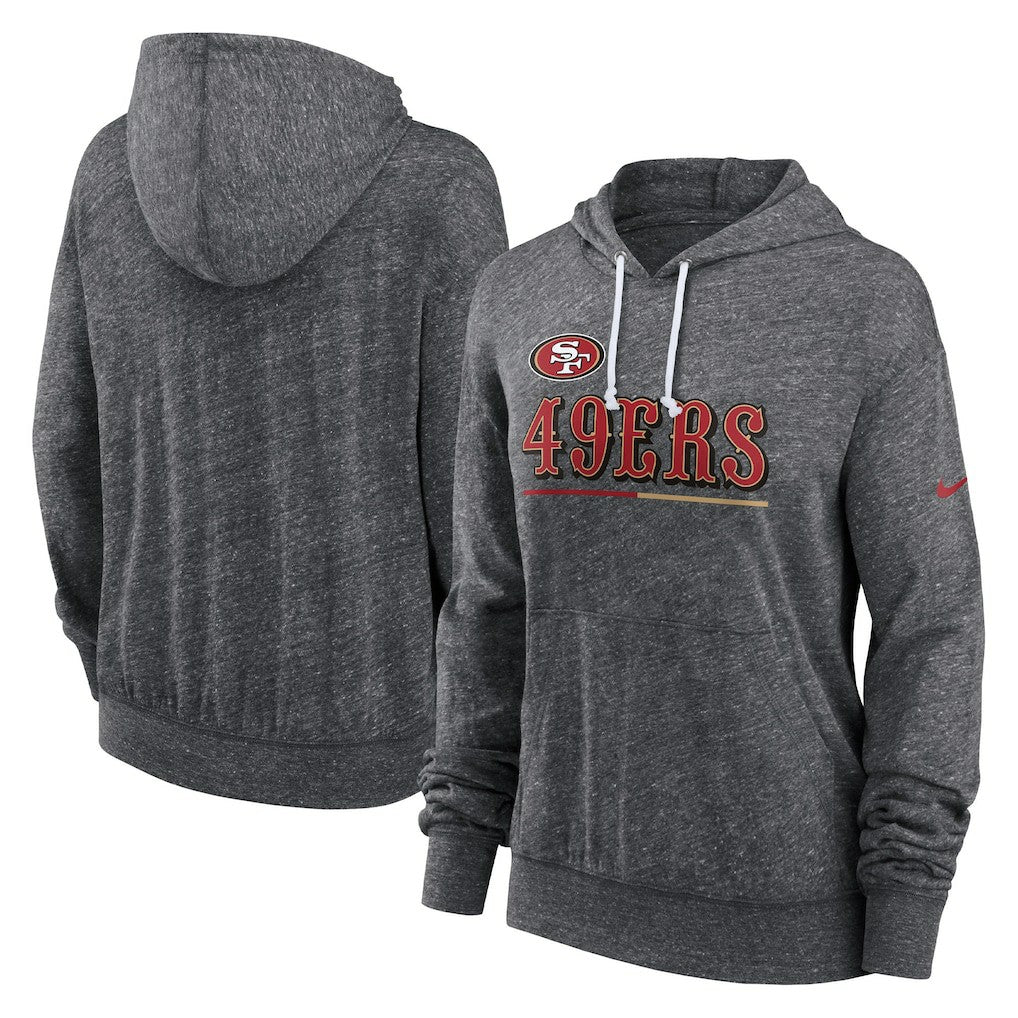 San Francisco 49ers Women's Team Spirit Gym Vintage Lightweight Hoodie Top - Heather Charcoal - Nike
