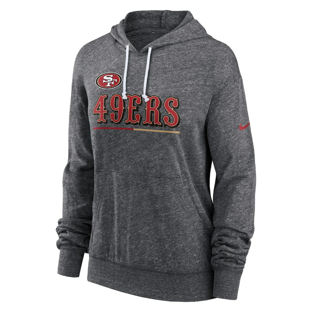 San Francisco 49ers Women's Team Spirit Gym Vintage Lightweight Hoodie Top - Heather Charcoal - Nike