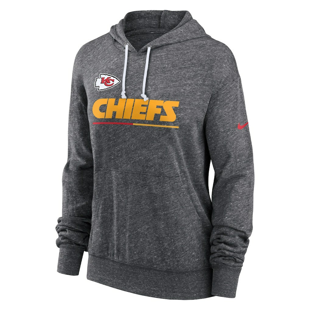 Kansas City Chiefs Women's Team Spirit Gym Vintage Lightweight Hoodie Top - Heather Charcoal - Nike