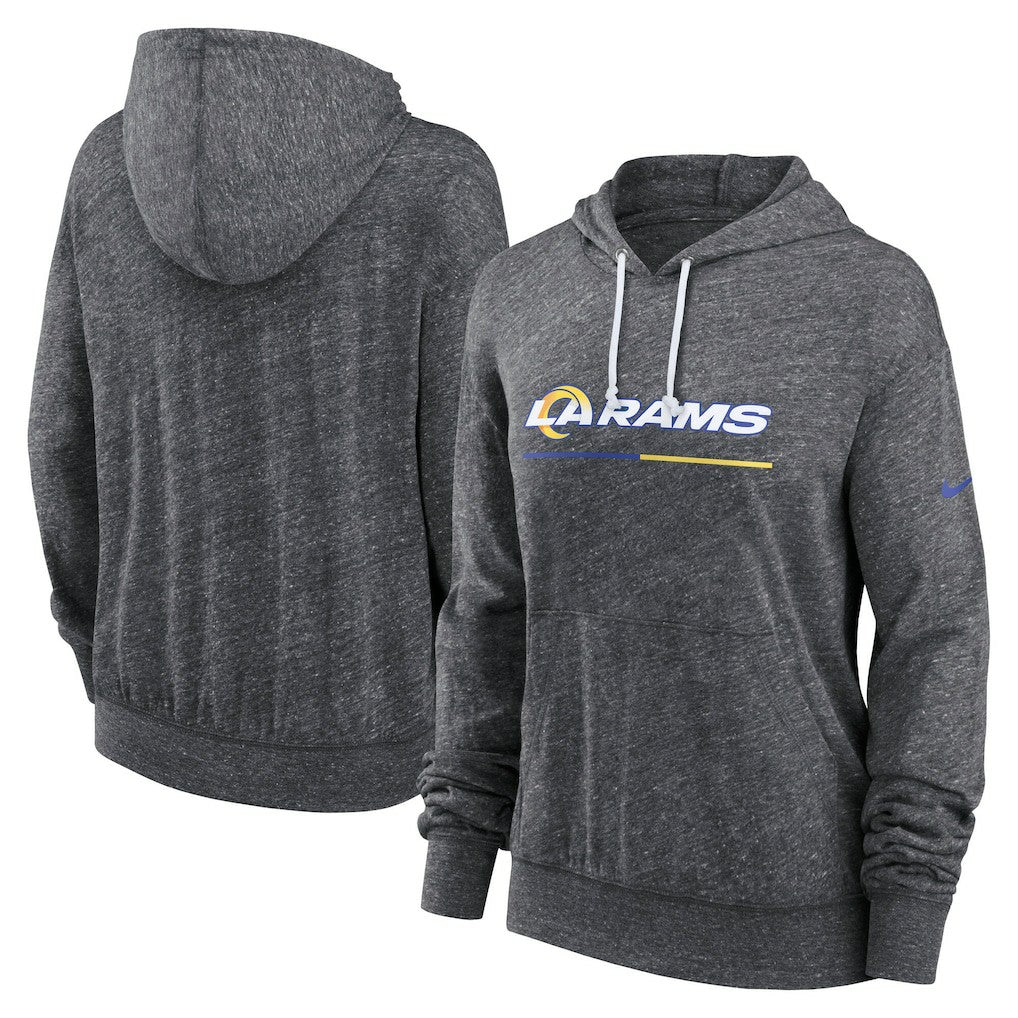 Los Angeles Rams Women's Team Spirit Gym Vintage Lightweight Hoodie Top - Heather Charcoal - Nike