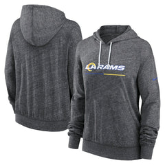 Los Angeles Rams Women's Team Spirit Gym Vintage Lightweight Hoodie Top - Heather Charcoal - Nike