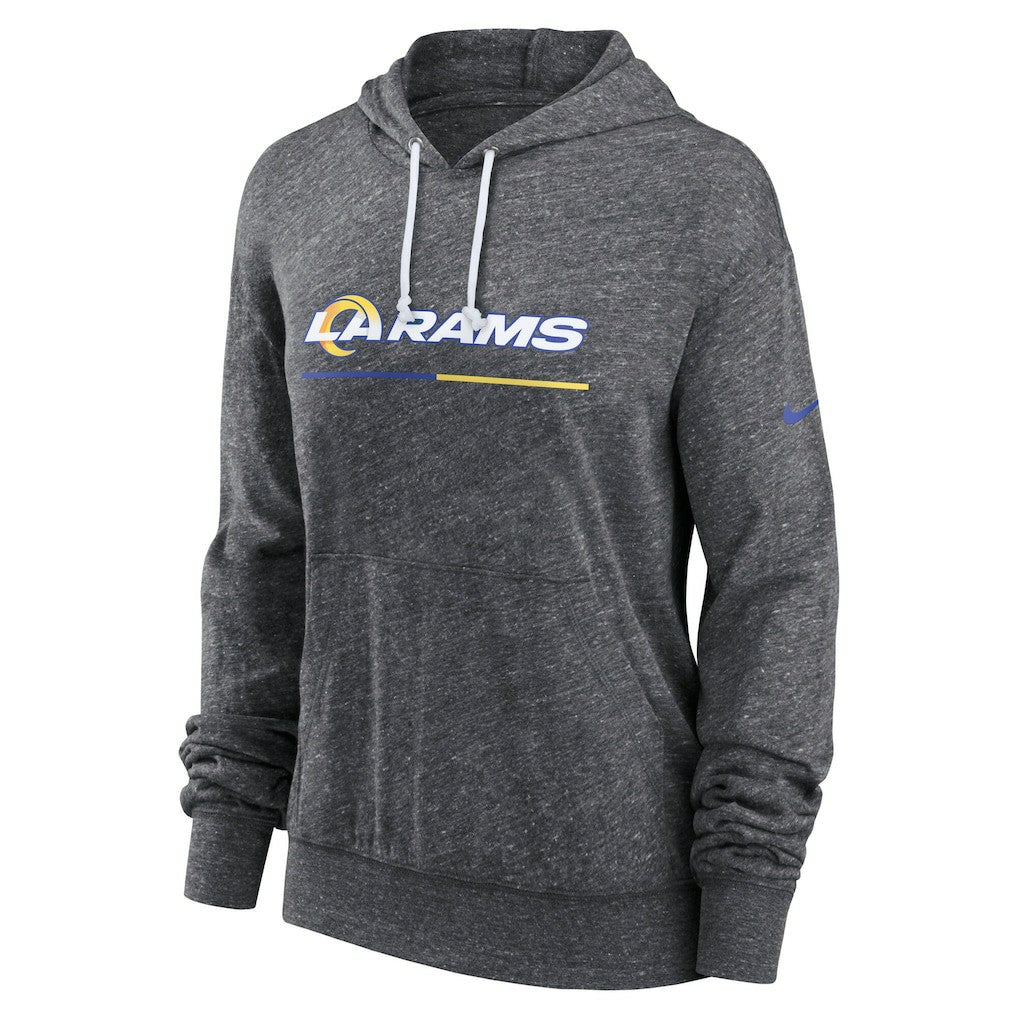 Los Angeles Rams Women's Team Spirit Gym Vintage Lightweight Hoodie Top - Heather Charcoal - Nike