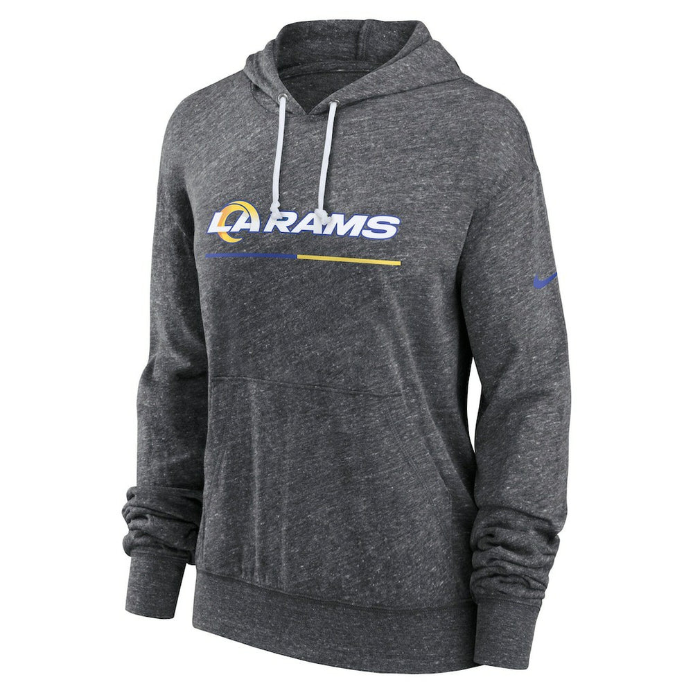 Los Angeles Rams Women's Team Spirit Gym Vintage Lightweight Hoodie Top - Heather Charcoal - Nike