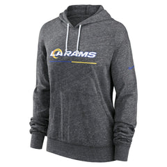 Los Angeles Rams Women's Team Spirit Gym Vintage Lightweight Hoodie Top - Heather Charcoal - Nike