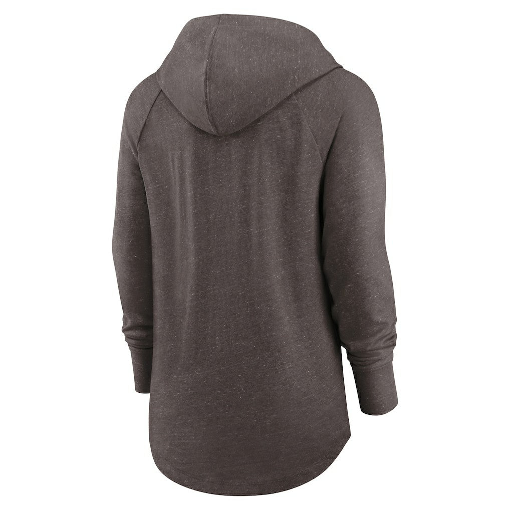 Cleveland Browns Women's Minimal Statement Lightweight Raglan Funnel Neck Pullover Hoodie - Brown - Nike