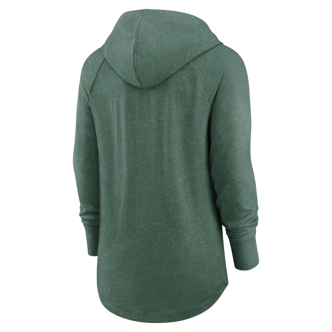 Green Bay Packers Women's Minimal Statement Lightweight Raglan Funnel Neck Pullover Hoodie - Heather Green - Nike
