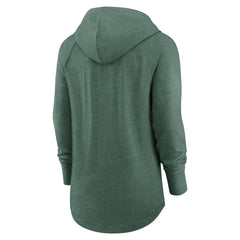 Green Bay Packers Women's Minimal Statement Lightweight Raglan Funnel Neck Pullover Hoodie - Heather Green - Nike