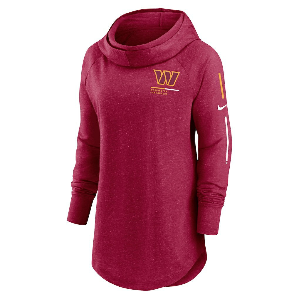 Washington Commanders Women's Minimal Statement Lightweight Raglan Funnel Neck Pullover Hoodie - Burgundy - Nike